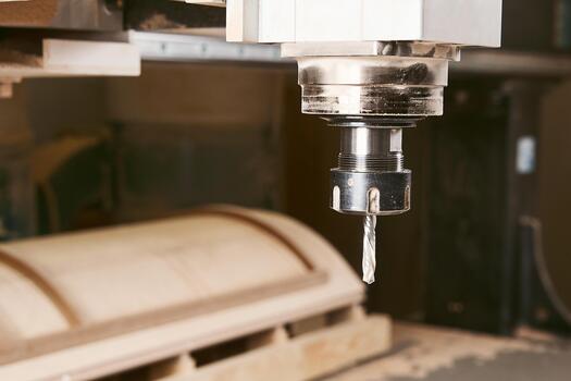 Cutting wood using a machine with numerical control. Cnc tool. photo