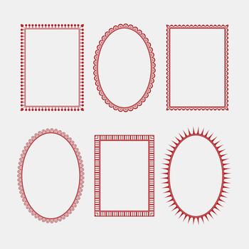 Creative decorative frame and border text box template for festive card design set vector