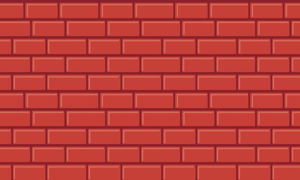 Seamless Brick Wall Texture Pattern in Solid Red for Construction Background vector