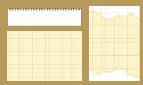 Torn Paper Grid Notes With Neutral Tones For Scrapbook Layouts And Creative Projects vector