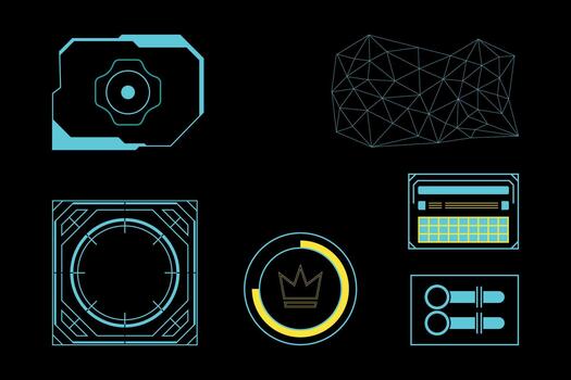 Futuristic HUD and UI Elements for Sci-Fi Gaming Interfaces vector
