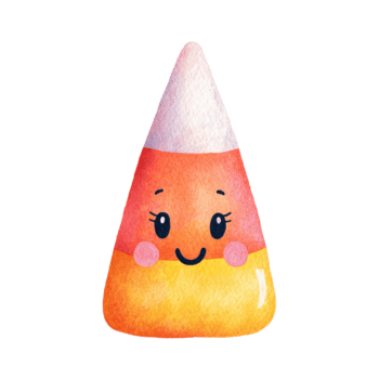 fofa desenho animado doce milho personagem Projeto para dia das Bruxas celebração png