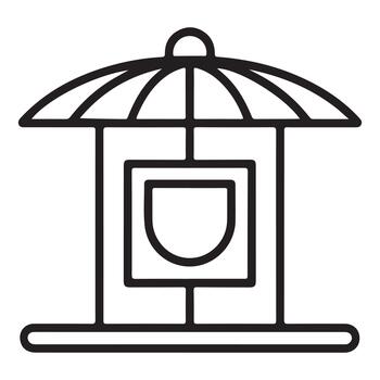a bird feeder with a bird in it vector