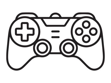 a black and white drawing of a game controller vector