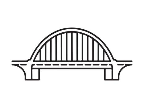 inteligente puente carga escáner tecnología anuncio bandera presentando un distintivo silueta diseño vector