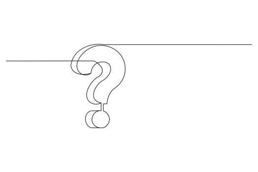 Continuous line drawing of question mark vector