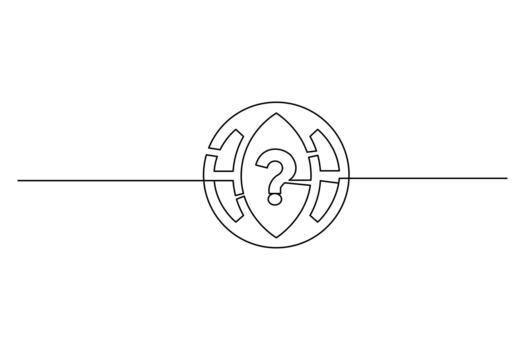 Continuous one line drawing of unknown problem abstract illustration vector