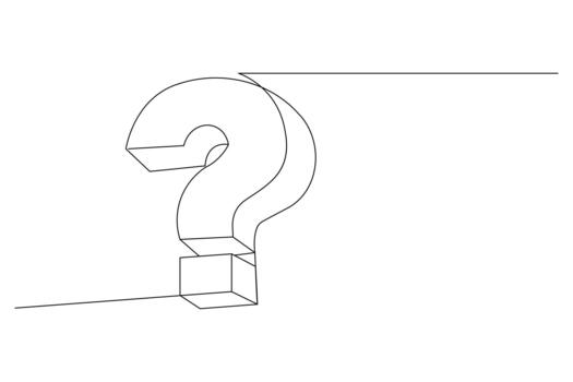 Continuous Line Drawing of Question Mark Symbol with Box Stand Icon Banner vector
