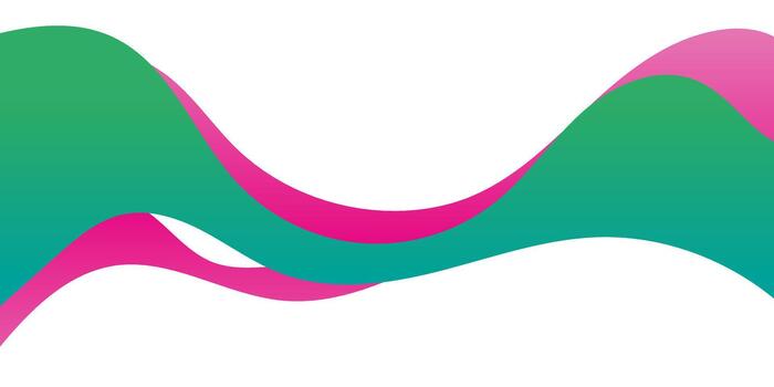 Turquoise and Pink Curved Abstract Background with Smooth Gradient Shapes vector