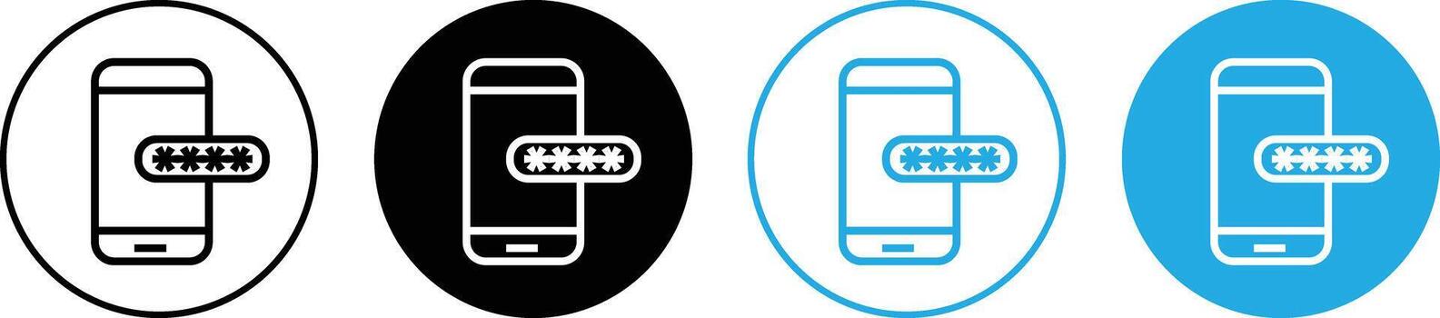 otp icono colocar. móvil teléfono con contraseña signo. móvil seguridad simbólico simbolos móvil teléfono contraseña gráfico diseño. vector
