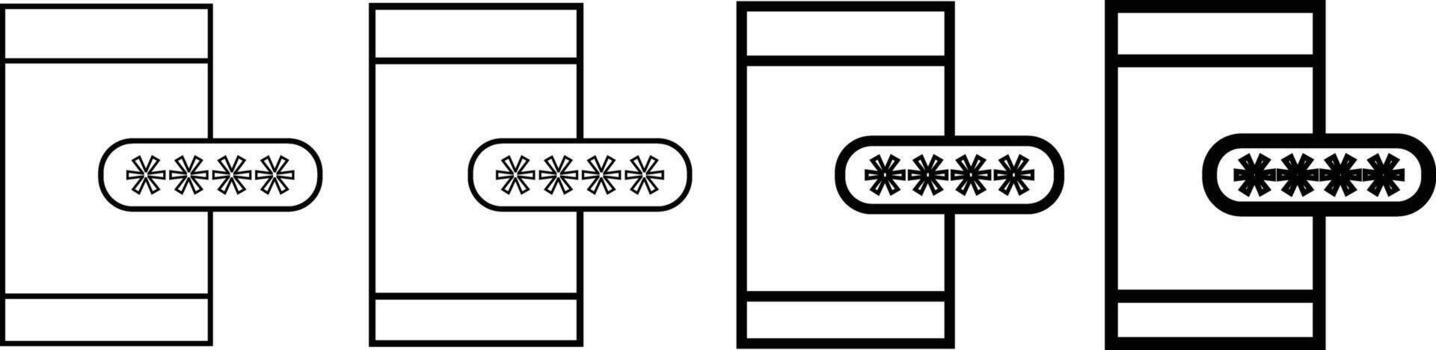 otp icono colocar. móvil teléfono con contraseña signo. móvil seguridad simbólico simbolos móvil teléfono contraseña gráfico diseño vector
