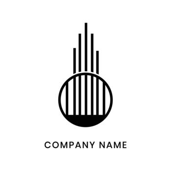 Abstract logo design with vertical lines and circle shape concept vector