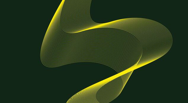 Abstract Blend Lines Wave Curved Background Yellow And Green Color Design Illustration vector