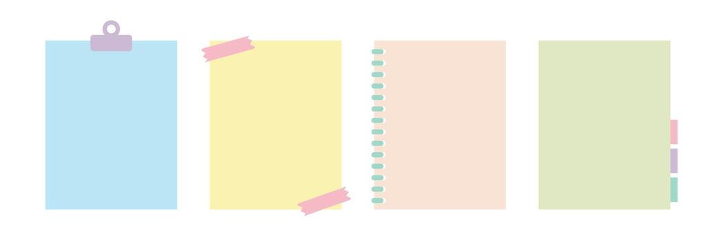 Set of clipboards. Different notes for text. vector