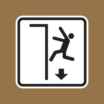 Sign Indicating Caution Due to Falling Object in Urban Environment vector