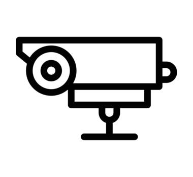 Minimalist Security Camera Icon for Surveillance and Monitoring Concepts vector