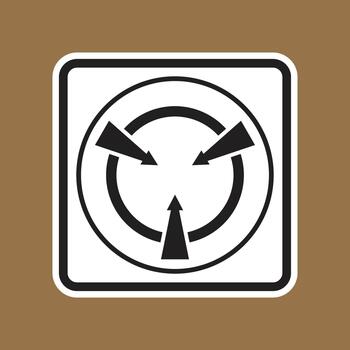 Abstract Symbol of Circular Movement with Arrows Pointing Inward vector