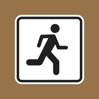 Running Person Icon Design for Fitness and Health Warning Sign Usage vector