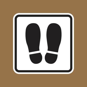 Footprint Symbol on Brown Background for Direction and Guidance Use vector