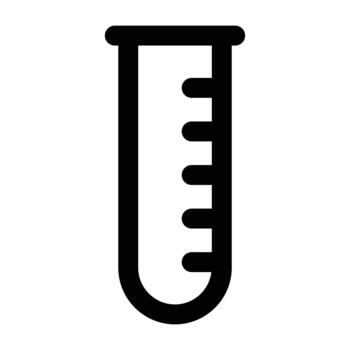 Thin line cylindrical flask, ideal for science labs, chemistry classes, experiments, and educational materials. vector