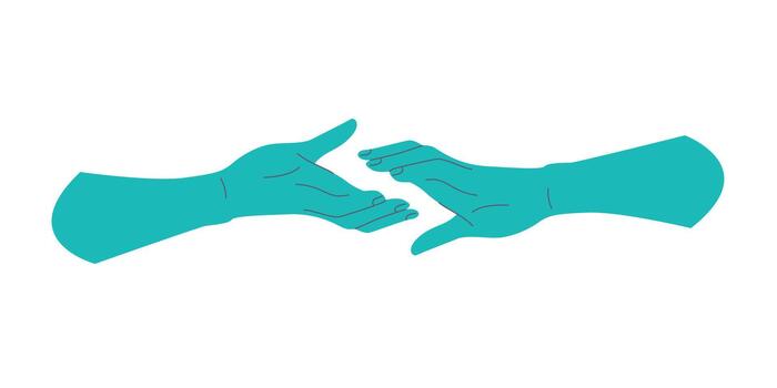 illustration of connecting hand gesture symbolizing communication teamwork cooperation friendship unity design isolated element for business social concept vector