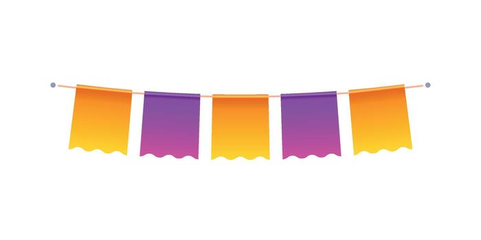 3D triangle flag party on transparent background. decoration element vector