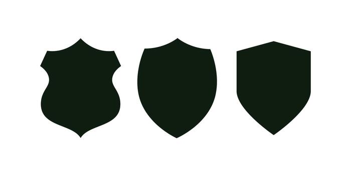 Security Shield Line Icon Set vector