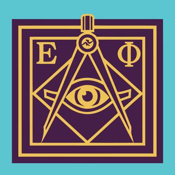 Square and Compass Freemasonry Symbol with Eye of Providence, illustrating enlightenment and knowledge vector