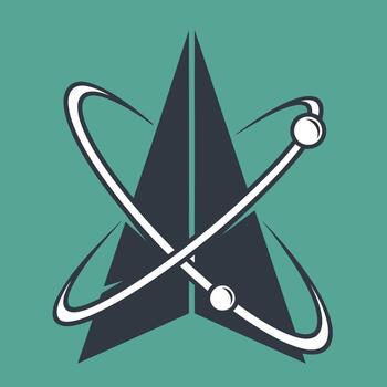 Abstract Atomic Star Logo A Unique Design for Science, Technology, and Innovation vector