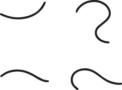 Abstract black curved lines on white background vector