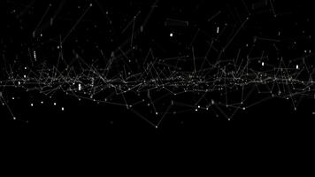 abstrakt digital nätverk animering med trogen data anslutningar på svart bakgrund video