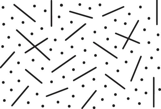 Abstract pattern of randomly placed lines and dots vector