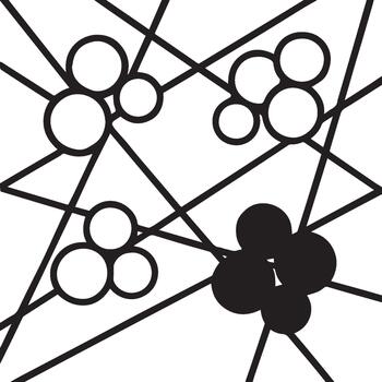 resumen geométrico modelo con círculos y intersectando líneas vector