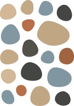 Abstract pattern of smooth rounded pebbles in earthy tones vector