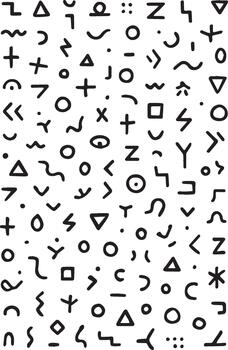 Abstract geometric symbols and shapes pattern vector