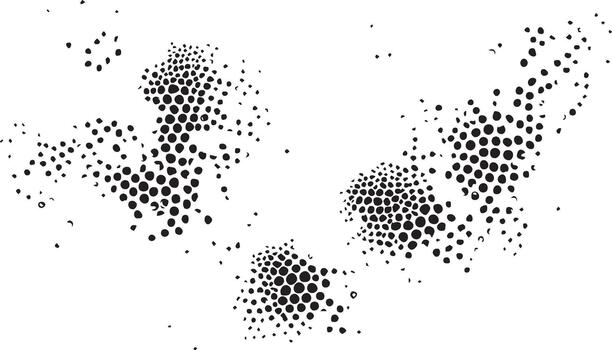 Abstract black and white hexagonal dot pattern vector