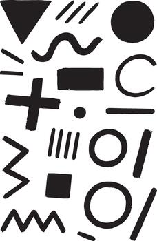 Abstract black and white geometric shapes and lines pattern vector