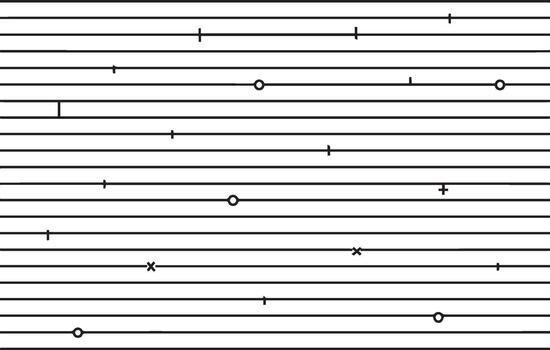 Abstract pattern of thin black lines and small white marks vector