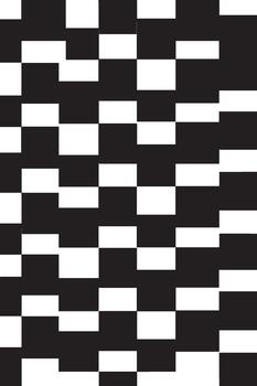 Abstract black and white geometric pattern with offset rectangles vector