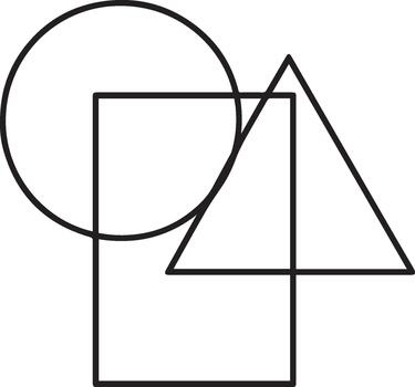 geométrico formas superposición circulo cuadrado y triángulo vector