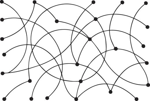 Abstract network diagram with interconnected nodes and arcs vector