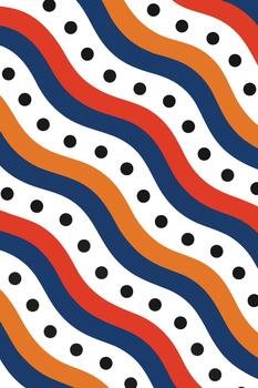 Abstract wavy stripes with black dots pattern vector