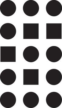 Abstract black shapes arranged in a grid pattern vector