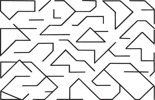 Abstract geometric maze pattern with sharp angles and lines vector