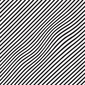 Abstract black and white wavy diagonal line pattern vector