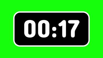20 second countdown timer digital on green background video