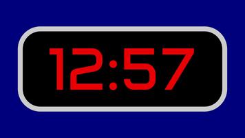 nedräkning timer från 13 minut till 12 minut digital med ljus röd tal på en svart visa och blå bakgrund video