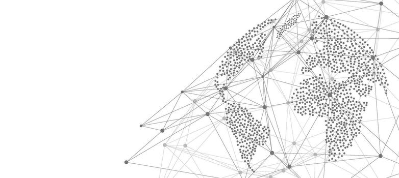 Abstract World Map Network Digital Communication Design vector