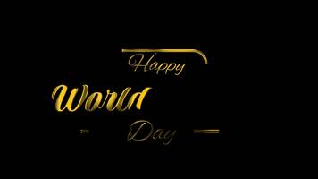 elegant guld text värld djur- dag hälsning på en mörk bakgrund med en metallisk glans och generös kopia Plats, skapande en raffinerad och fest humör. video