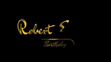 elegante dorado cursivo celebracion texto en un oscuro fondo, presentando un brillante metálico estilo y refinado decorativo guión adecuado para festivo o conmemorativo temas video